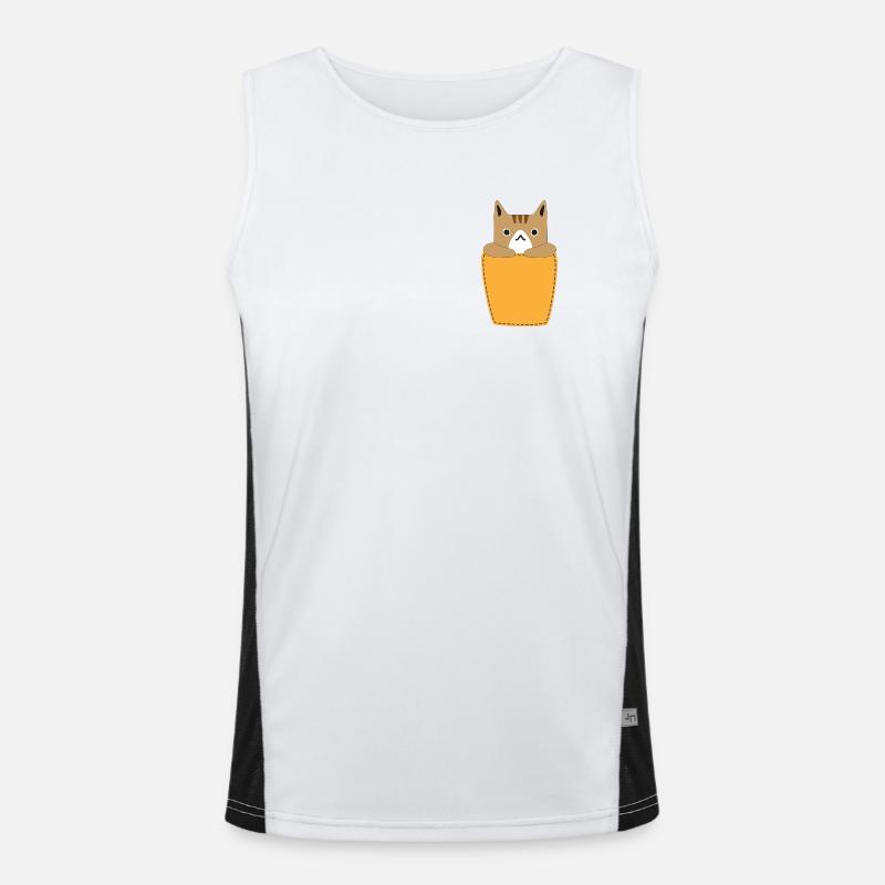 Brusttasche mit Katze Funktionelles Kontrast-Tank Top für Männer 