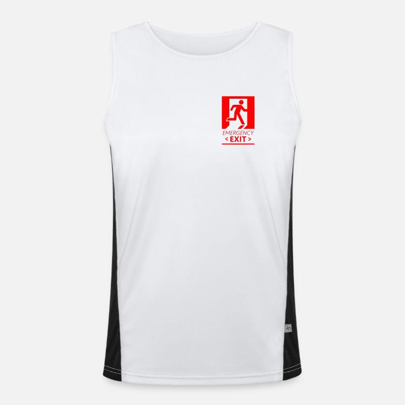 Emergency EXIT Basic Red - Men's Functional Contrast Tank Top  - white/black