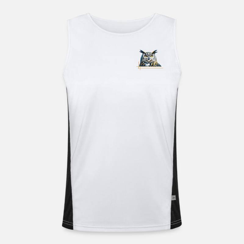 Impressive Eagle Owl - Men's Functional Contrast Tank Top  - white/black