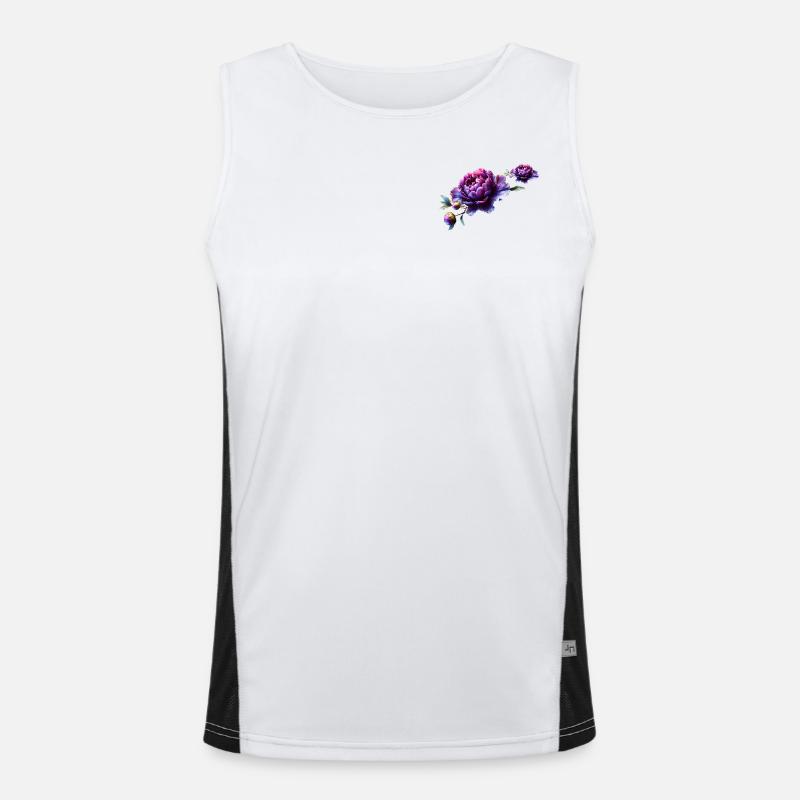 Lila Pfingstrose in lebendigem und elegantem Design Funktionelles Kontrast-Tank Top für Männer 