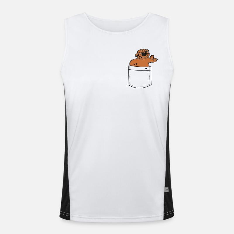 Bär in der Brusttasche Funktionelles Kontrast-Tank Top für Männer 
