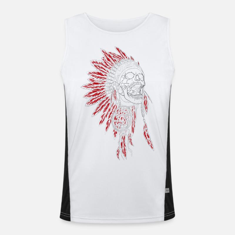 Silent Fall - coiffe de plumes indien, chef Débardeur respirant contrasté Homme 