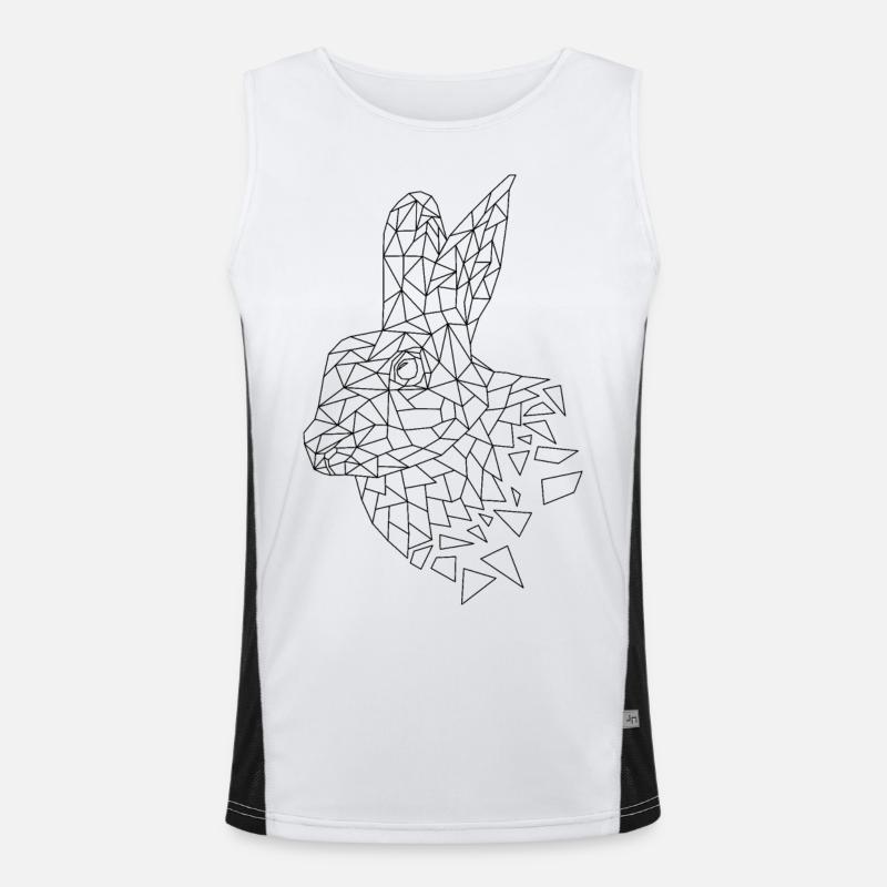 Rabbit geometric Men's Functional Contrast Tank Top 