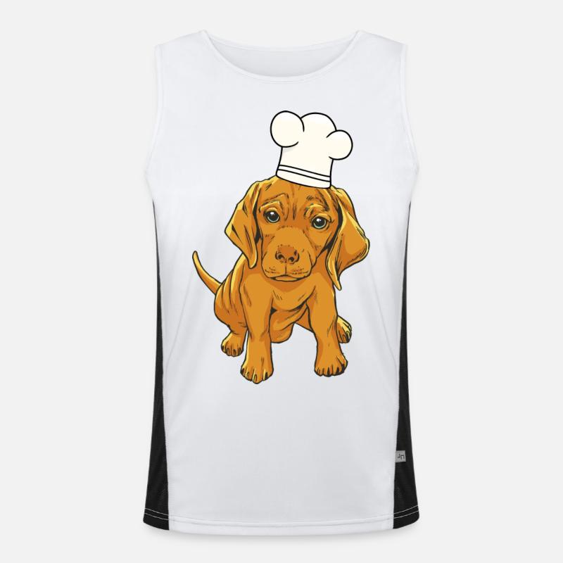 Chef chef hat dog Men's Functional Contrast Tank Top 