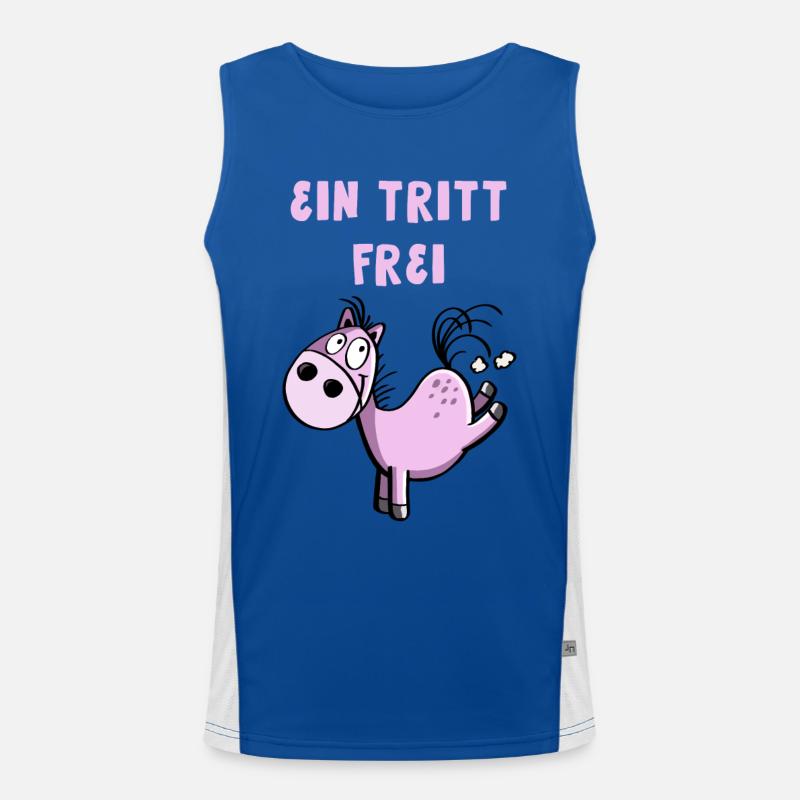 Ein Tritt Frei Pferdchen Funktionelles Kontrast-Tank Top für Männer 