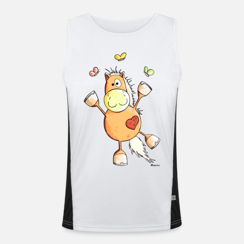 Priscilla das Pferd Funktionelles Kontrast-Tank Top für Männer 