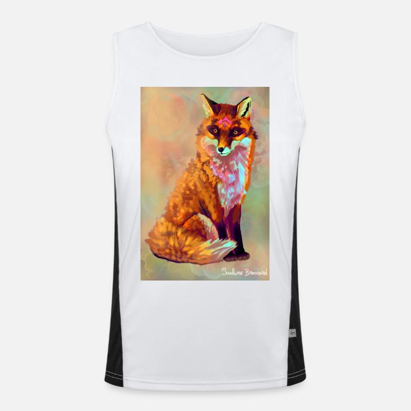 Fox poster - Men's Functional Contrast Tank Top  - white/black