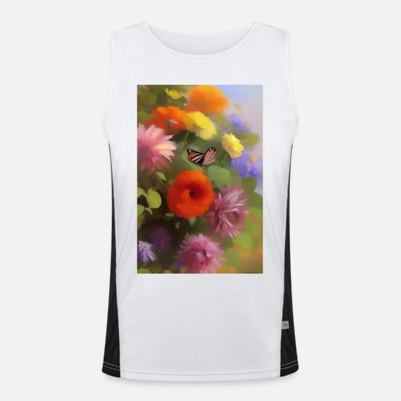 Fleurs et papillon Débardeur respirant contrasté Homme 