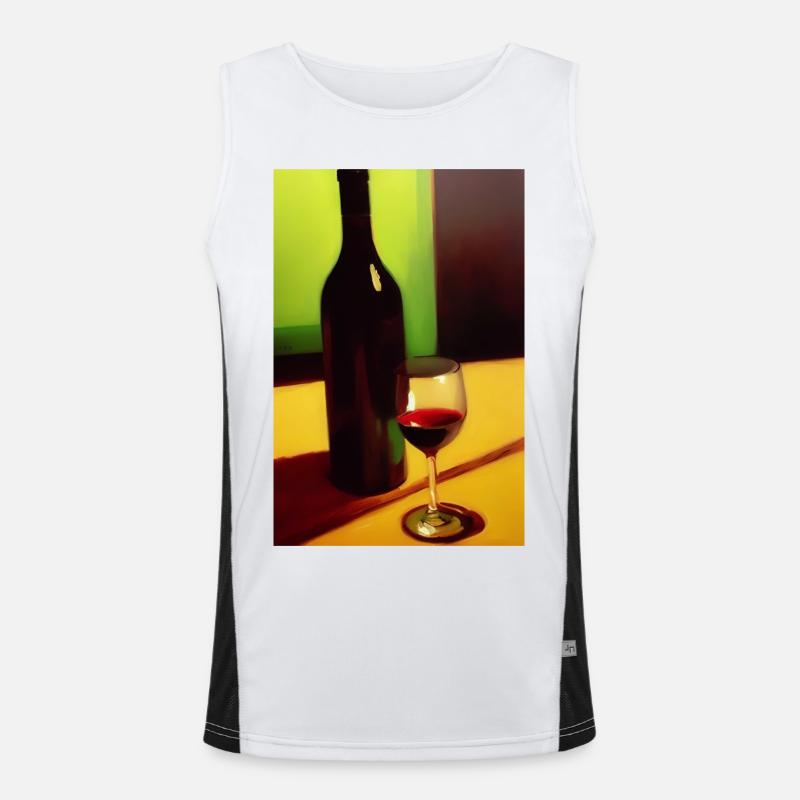 Wein Trinker Funktionelles Kontrast-Tank Top für Männer 