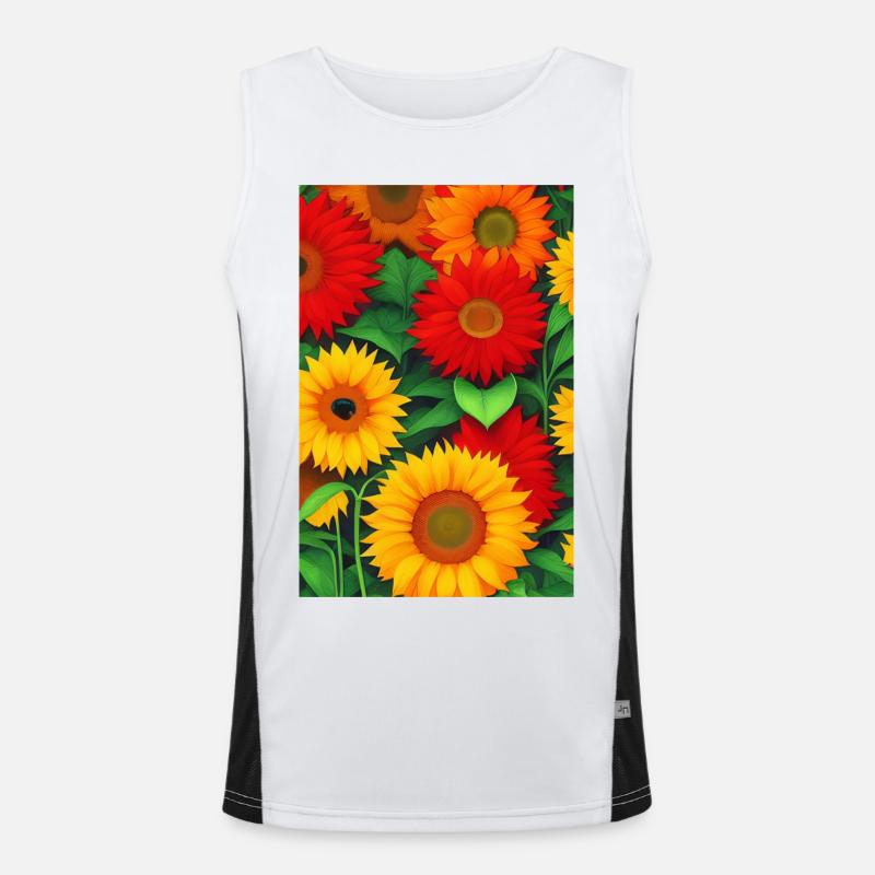 Sonnenblumen Funktionelles Kontrast-Tank Top für Männer 