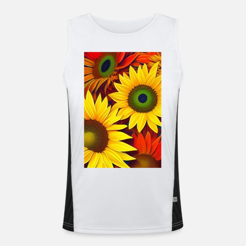 Sonnenblumen Funktionelles Kontrast-Tank Top für Männer 