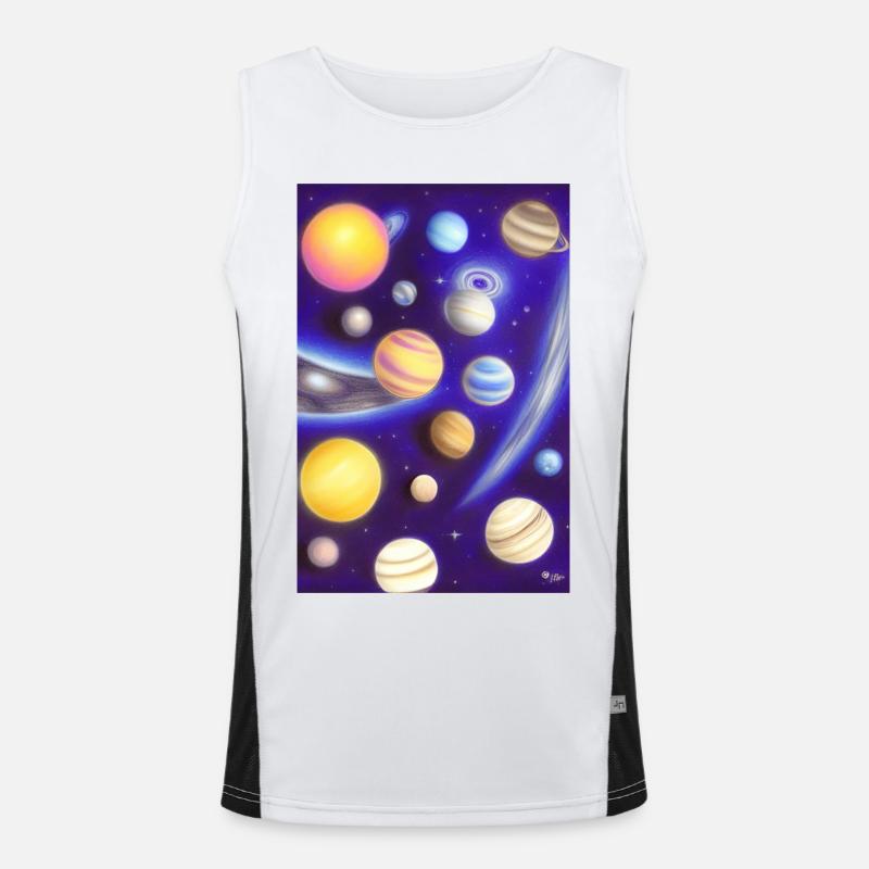 Space and planets Men's Functional Contrast Tank Top 