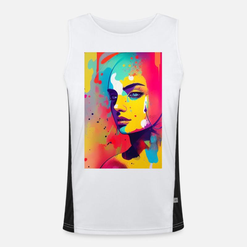 Abstrakte Kunst Funktionelles Kontrast-Tank Top für Männer 