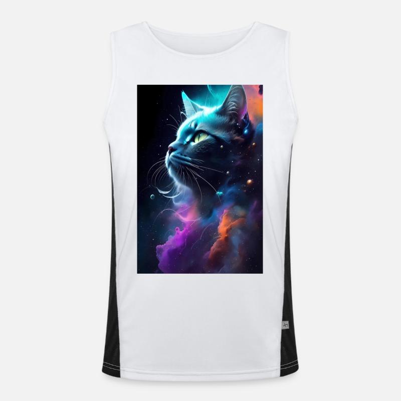 Cat Face Men's Functional Contrast Tank Top 