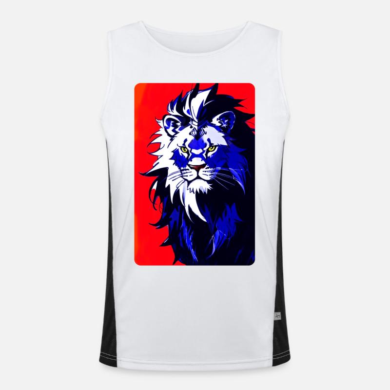 Blauer Löwe (Design 2) Funktionelles Kontrast-Tank Top für Männer 