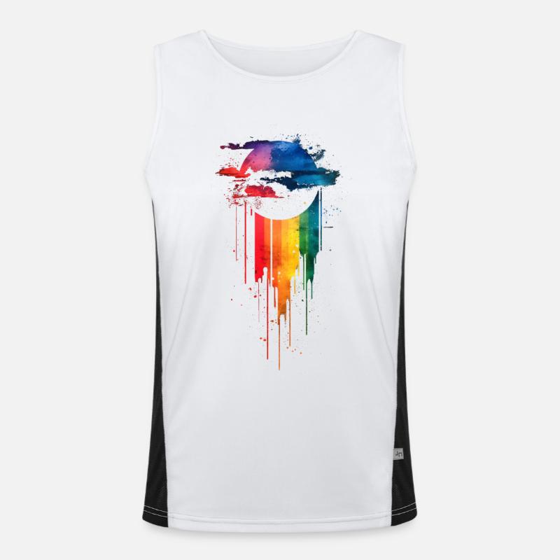 Subtil et cool Dripping Pride drapeau arc en ciel Design Débardeur respirant contrasté Homme 