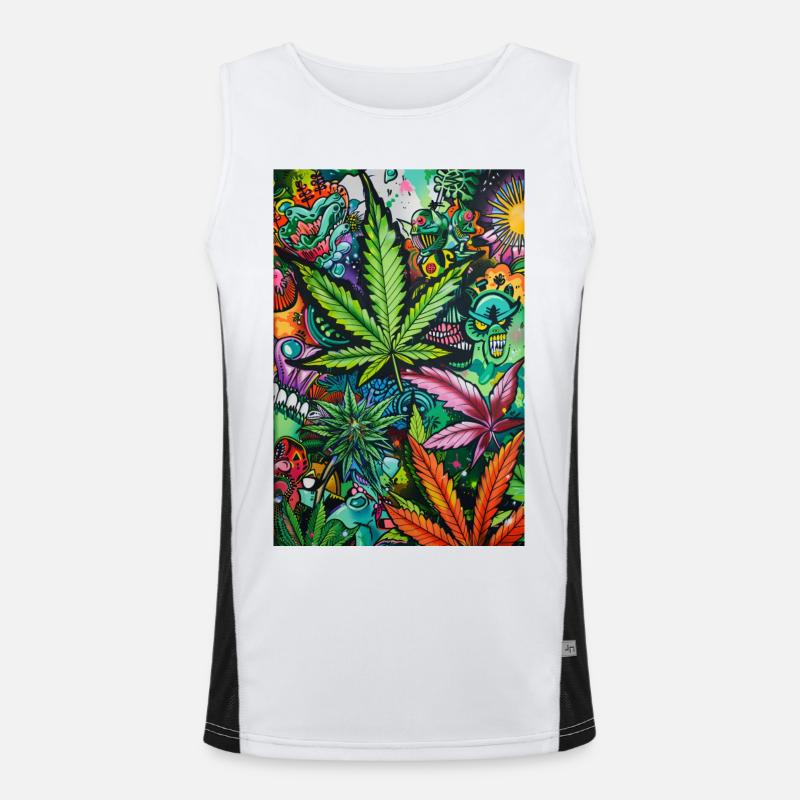 Psychedelic Leaf World Débardeur respirant contrasté Homme 