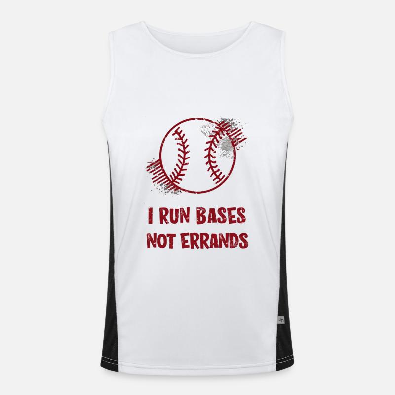 I Run Bases Not Errands Baseball Funktionelles Kontrast-Tank Top für Männer 