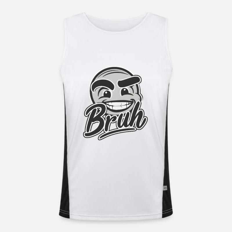 Bruh Face Funktionelles Kontrast-Tank Top für Männer 