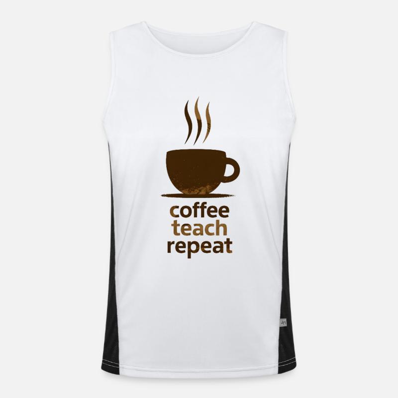 Café, Enseigner, Répéter Débardeur respirant contrasté Homme 