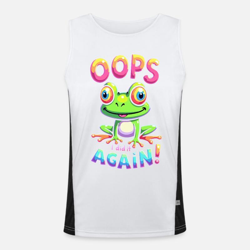 Grenouille colorée avec message optimiste Débardeur respirant contrasté Homme 