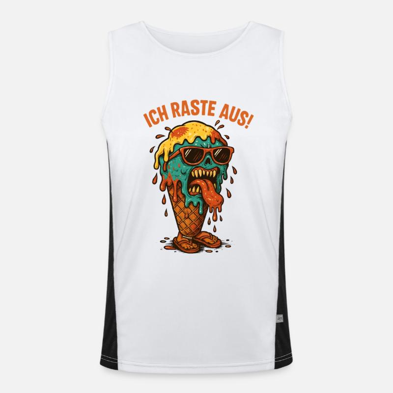 Schmelzendes Eisgesicht Funktionelles Kontrast-Tank Top für Männer 