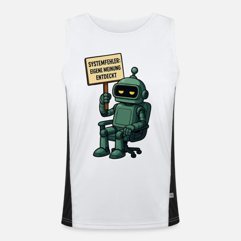 Systemfehler entdeckt – Denk selbst! Roboter Funktionelles Kontrast-Tank Top für Männer 