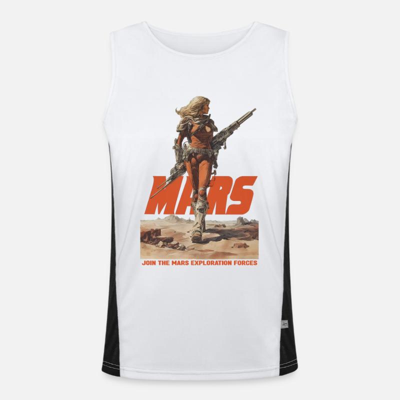 Mars Exploration Funktionelles Kontrast-Tank Top für Männer 