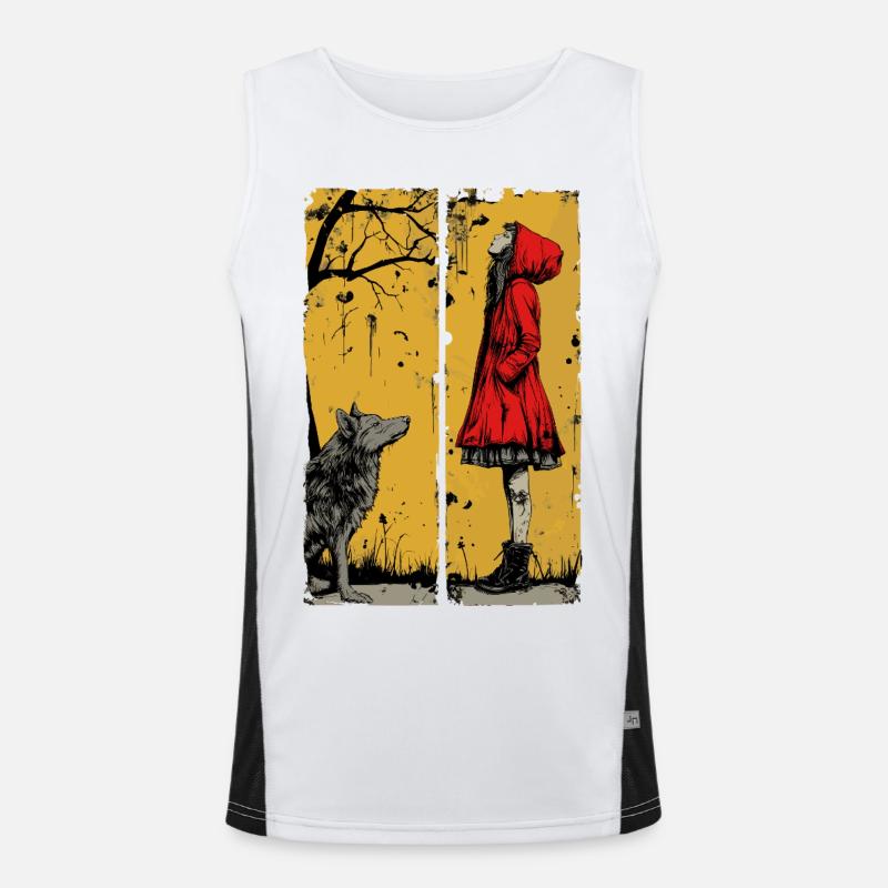 Rotkäppchen und der Wolf Funktionelles Kontrast-Tank Top für Männer 