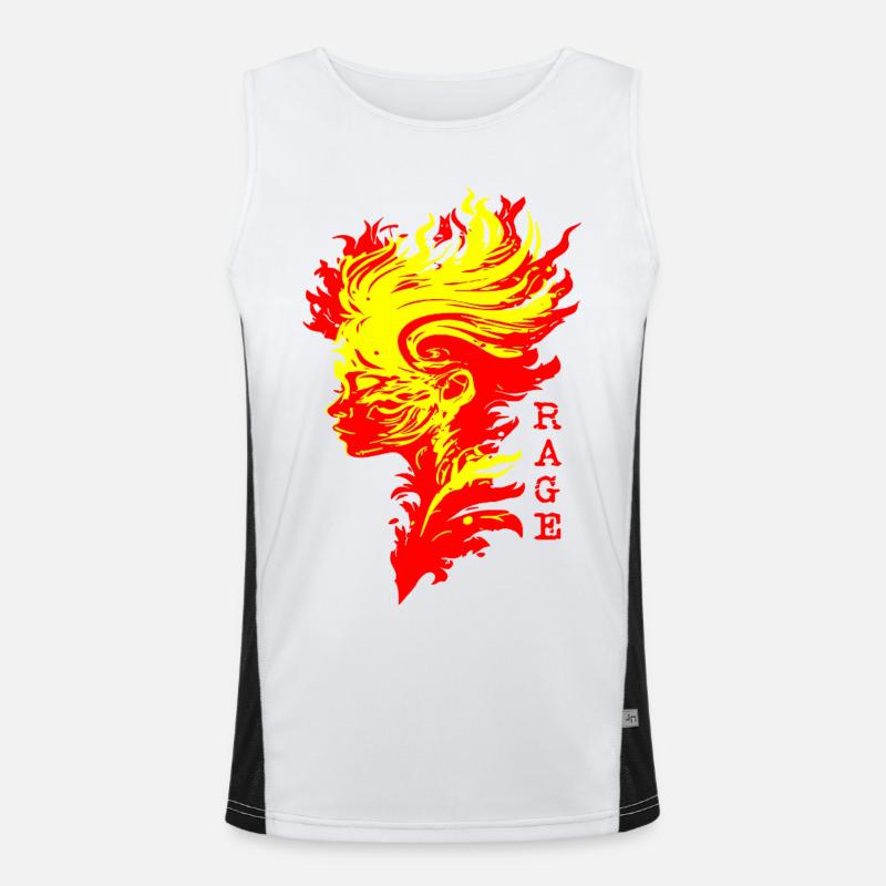 Flammende Wut Funktionelles Kontrast-Tank Top für Männer 