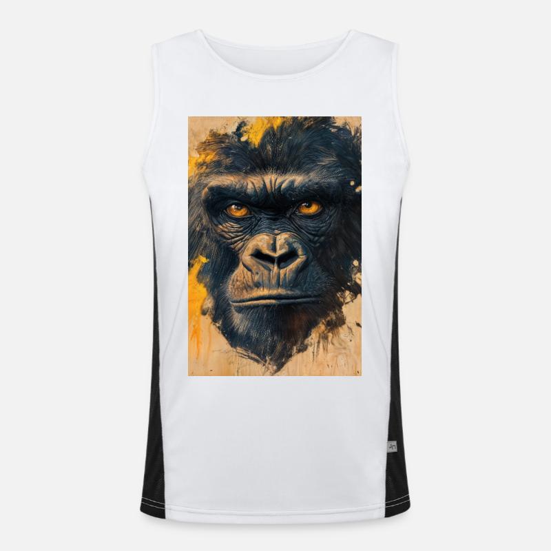Illustration eines Gorillas Funktionelles Kontrast-Tank Top für Männer 