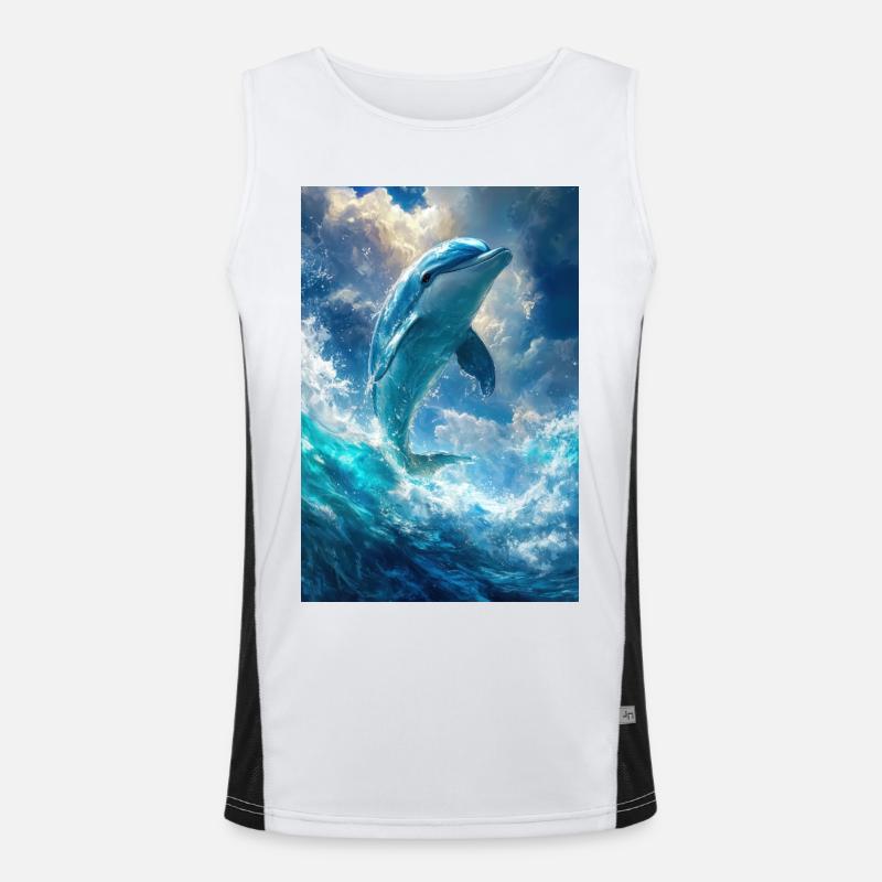 Illustration eines Delfins Funktionelles Kontrast-Tank Top für Männer 