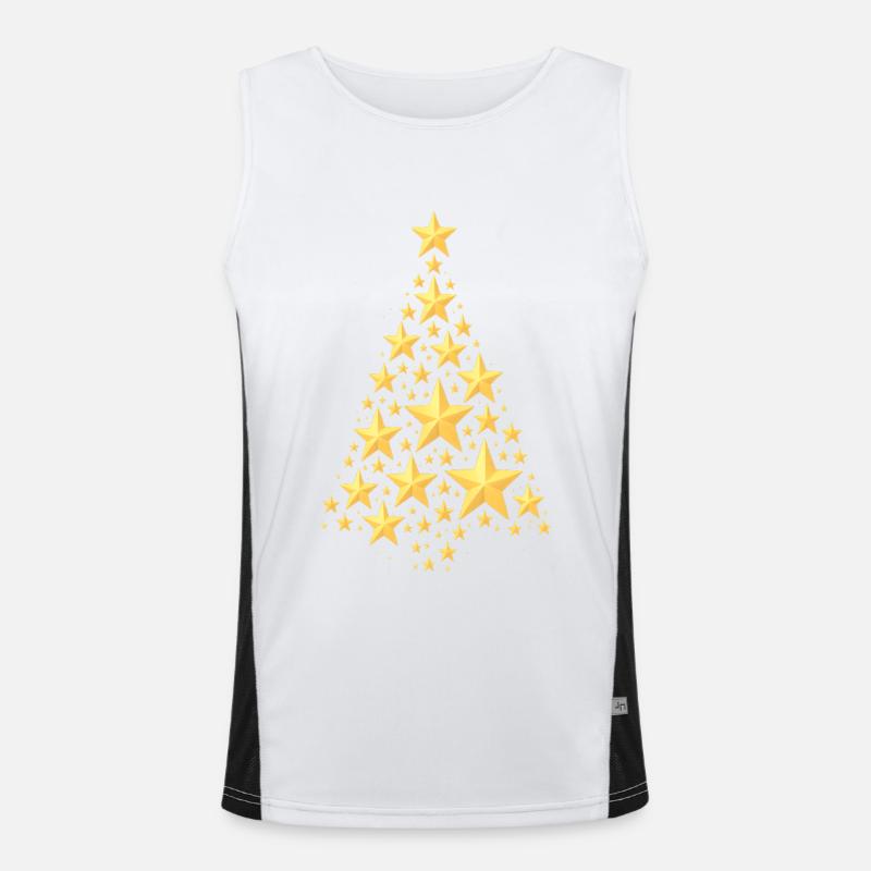 WEIHNACHTSBAUM MIT STERNEN Funktionelles Kontrast-Tank Top für Männer 