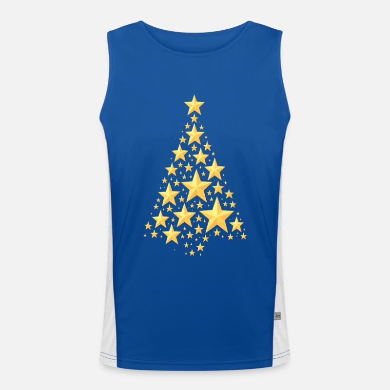 Sapin de Noël étoilé doré Débardeur respirant contrasté Homme 