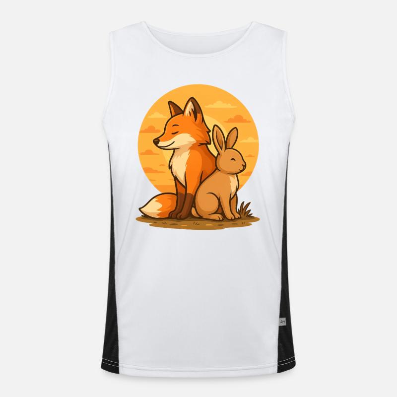 Fuchs und Hase Funktionelles Kontrast-Tank Top für Männer 