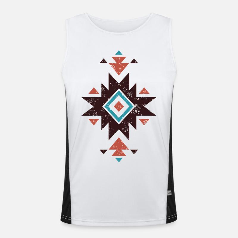 Boho-Diamant-Emblem Funktionelles Kontrast-Tank Top für Männer 
