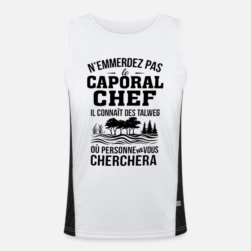Don't Mess with the Black Visual Master Corporal Men's Functional Contrast Tank Top 