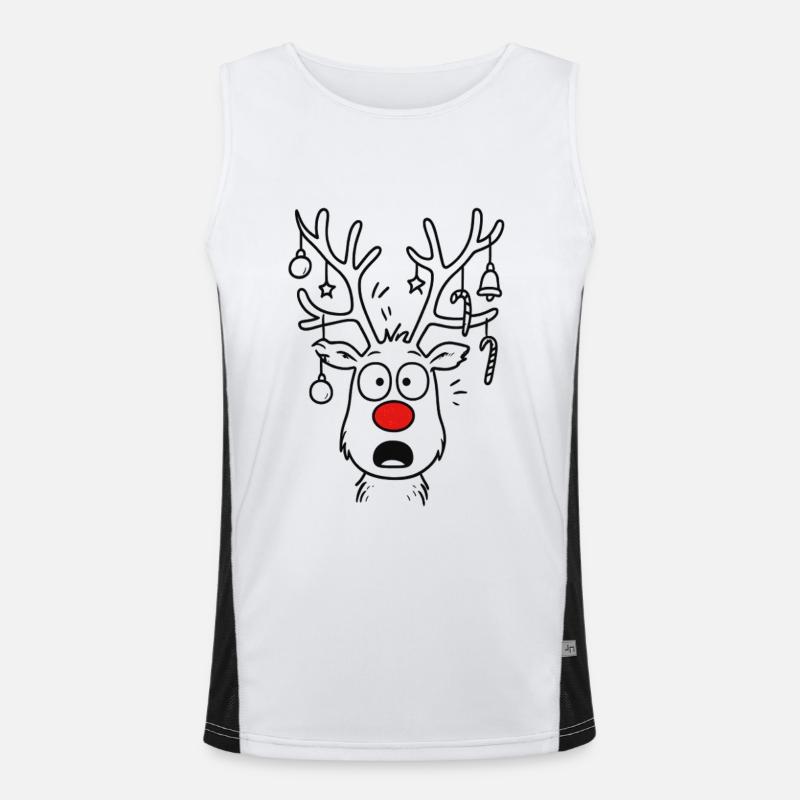 Cerf Rudolph Joyeux Noël doux Débardeur respirant contrasté Homme 