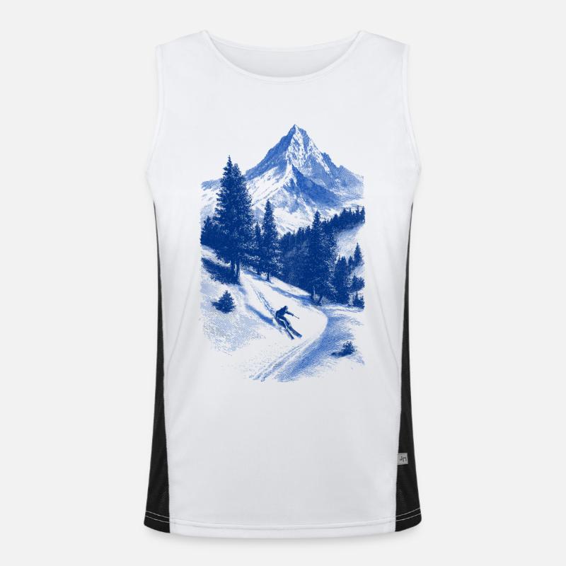 Silhouette du sommet bleu Débardeur respirant contrasté Homme 
