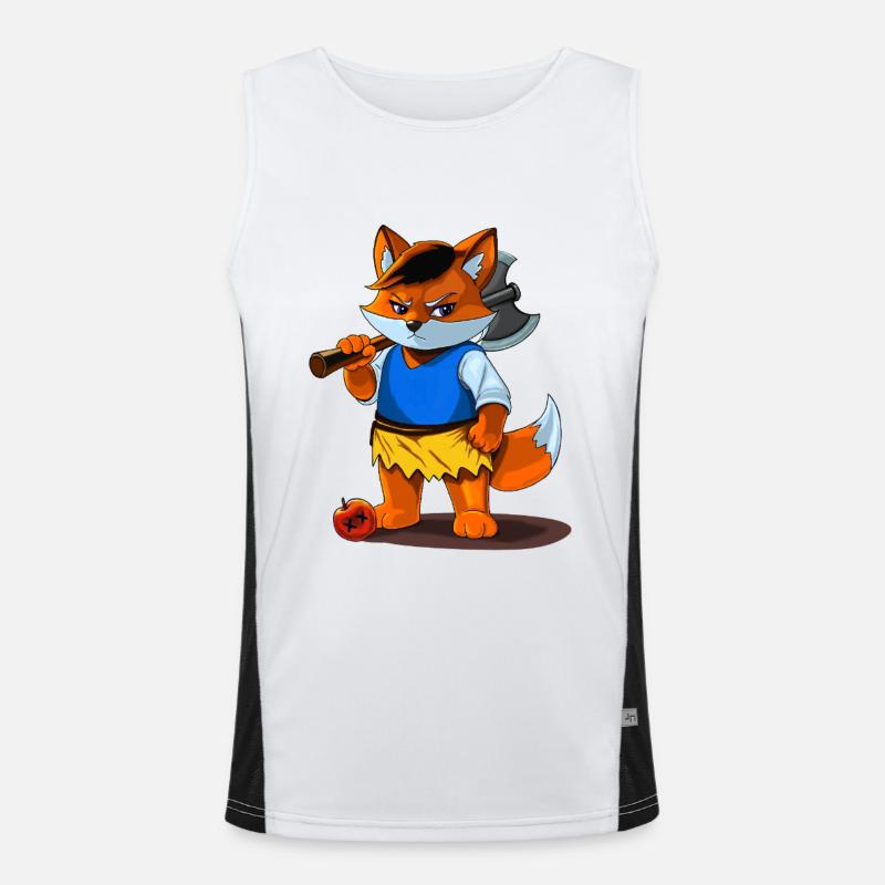 Iron Foxwhite Funktionelles Kontrast-Tank Top für Männer 