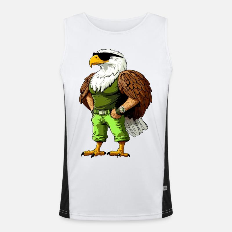 Cool Eagle - Men's Functional Contrast Tank Top - white/black