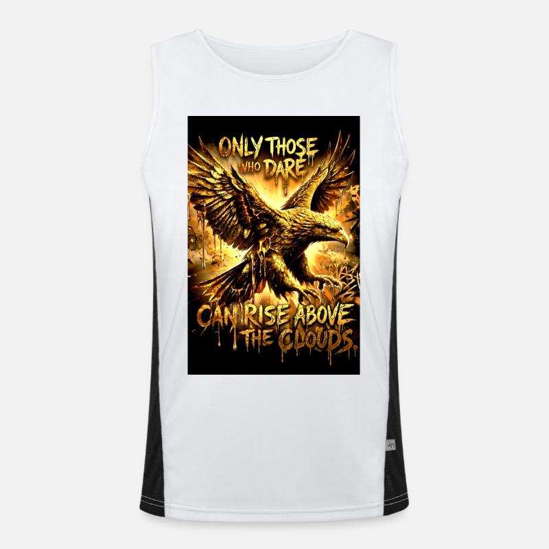 Eagle Poster Motivation Saying Mural - Men's Functional Contrast Tank Top  - white/black