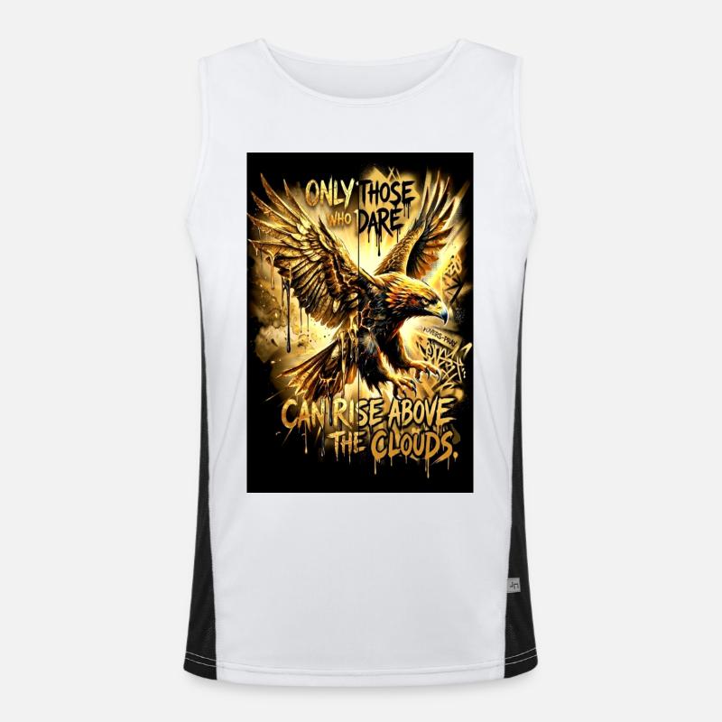 Eagle Poster Motivation Saying Mural - Men's Functional Contrast Tank Top  - white/black