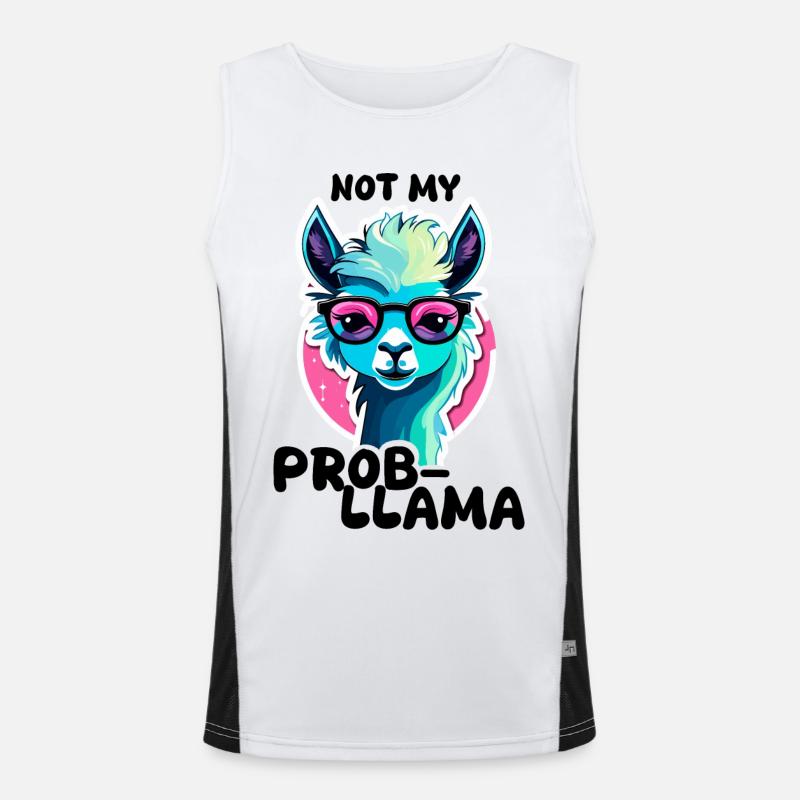 Not My Prob LLama - Llama Alpaca Men's Functional Contrast Tank Top 