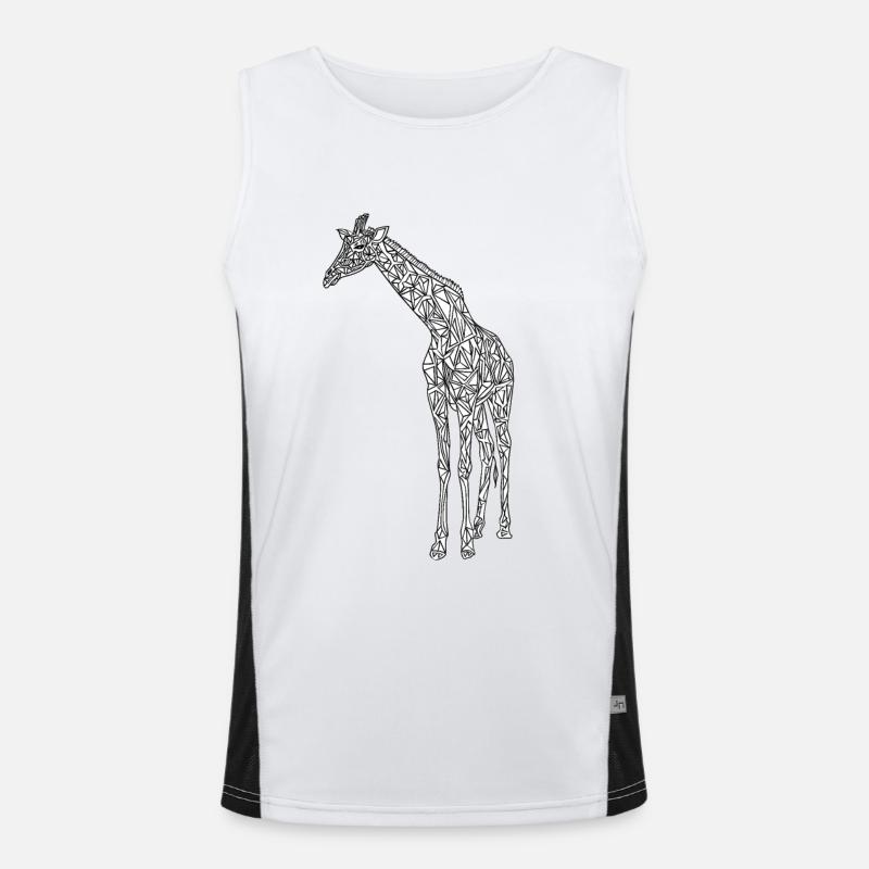 Lignes d’art Giraffe #giraffe Débardeur respirant contrasté Homme 