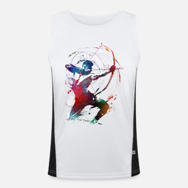 Bogenschießen Sport Kunst #archery Funktionelles Kontrast-Tank Top für Männer 