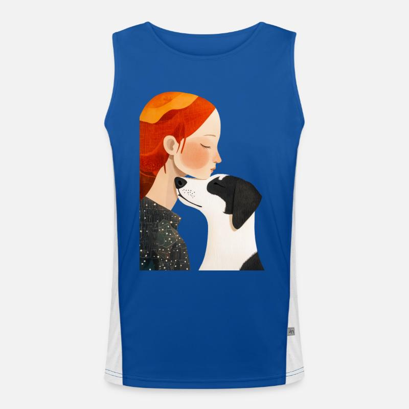 Je t’aime chien Débardeur respirant contrasté Homme 