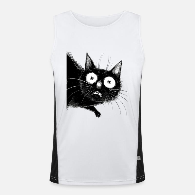 Schwarze Katze Danny Funktionelles Kontrast-Tank Top für Männer 