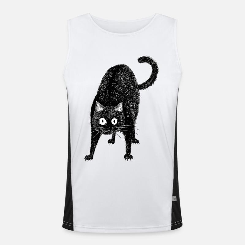 Black cat Men's Functional Contrast Tank Top 