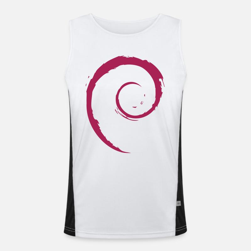 Linux Spiral Operating System PC Gift IT Idea Men's Functional Contrast Tank Top 